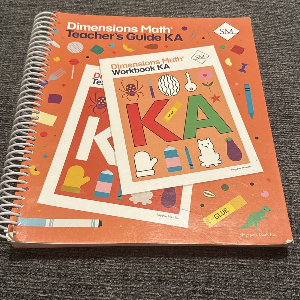 Dimensions Math Teacher's Guide KA Spiral Book Singapore Math Inc. 2021